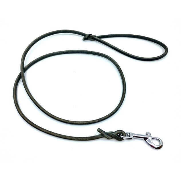 vodítko kožene guľaté čierne 00-